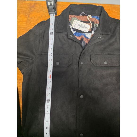 NWT Civil Society Faux Suede Jacket Large Black Fall Winter Buttons Warm Street - Picture 8 of 8